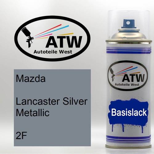 Mazda, Lancaster Silver Metallic, 2F: 400ml Sprühdose, von ATW Autoteile West.